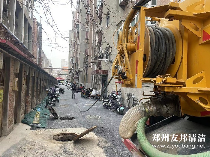 郑州清理化粪池污水管道疏通清理家属院施工作业